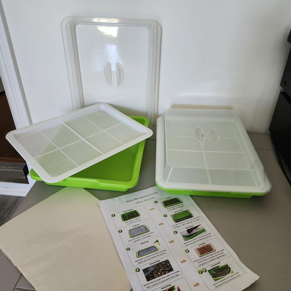 2- Pack Microgreens Sprouter Tray for Sprout Horticultural Hydroponics