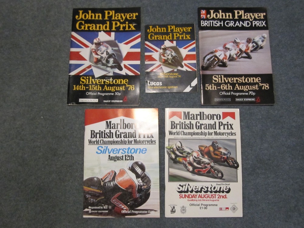Silverstone British Motorcycle Grand Prix programmes 1976-1981
