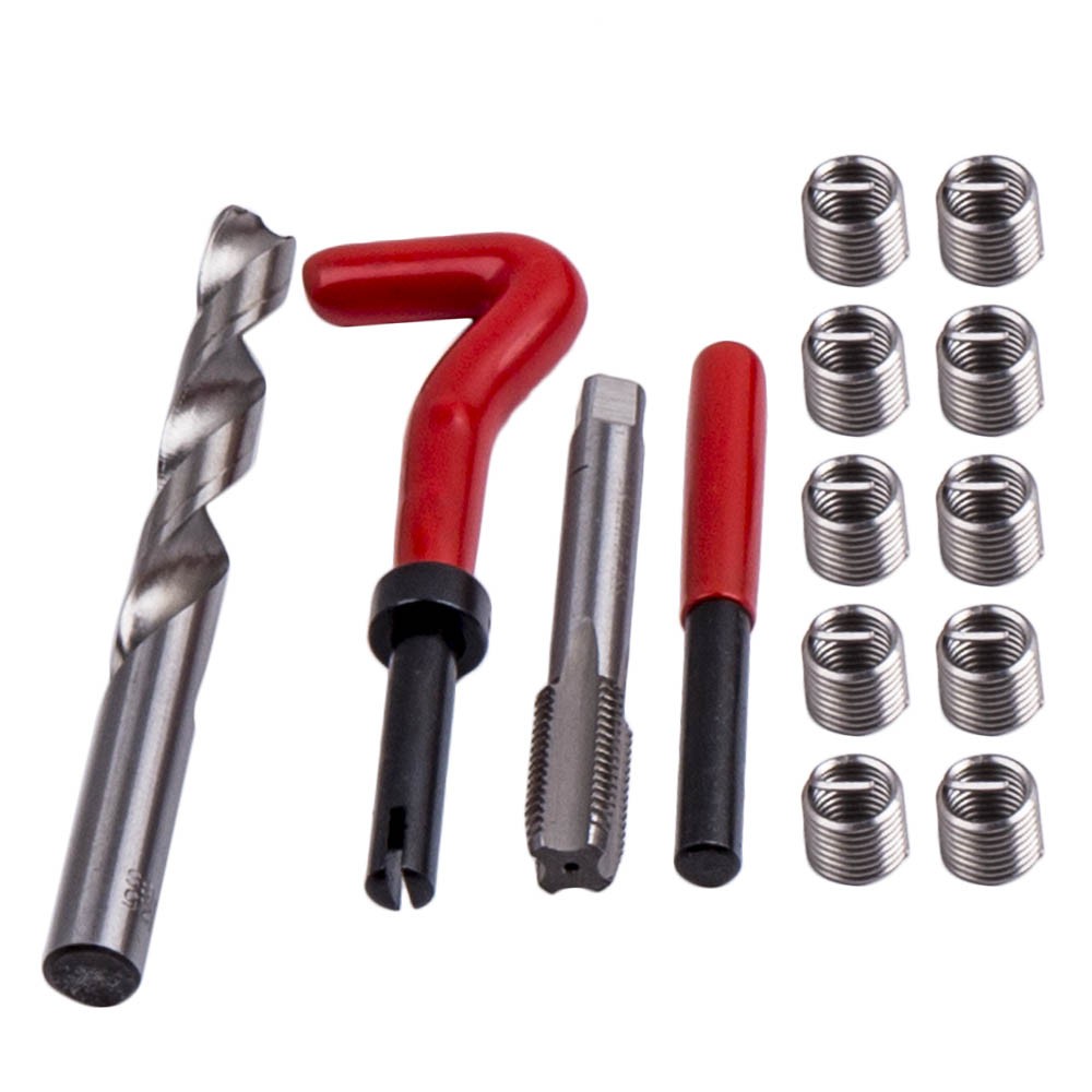 131pc Thread Repair Kit Stripped M5 M6 M8 M10 M12 Wire Thread Inserts Drill Bits