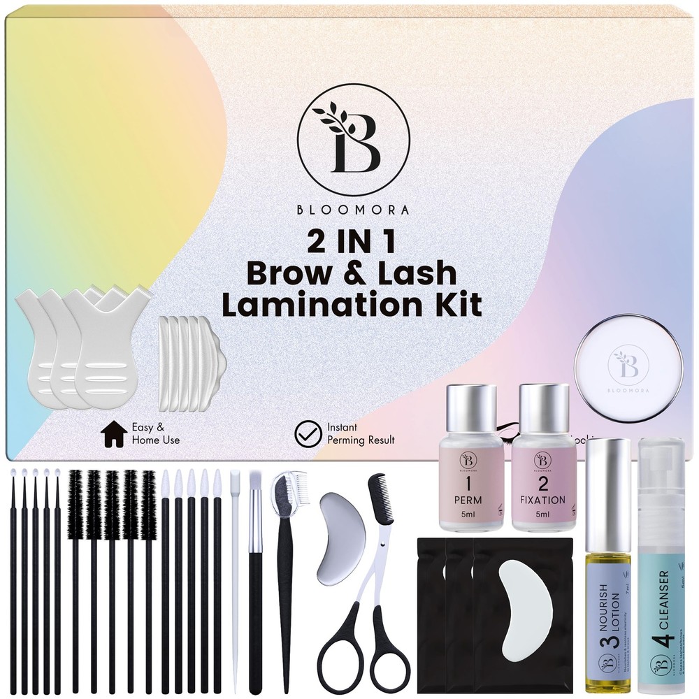 Lash Lift Eyebrow Lamination Kit 2-in-1 Solution DIY Perm 15 Applications BLK7