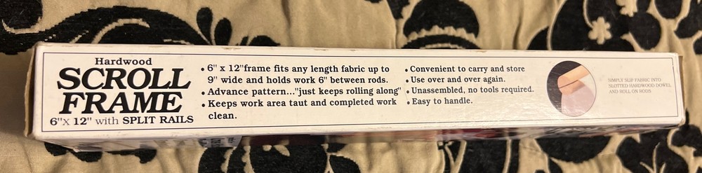 Hardwood Split Rail Scroll Needlework Frame FA Edmunds 6" x 12" #2996 NEW