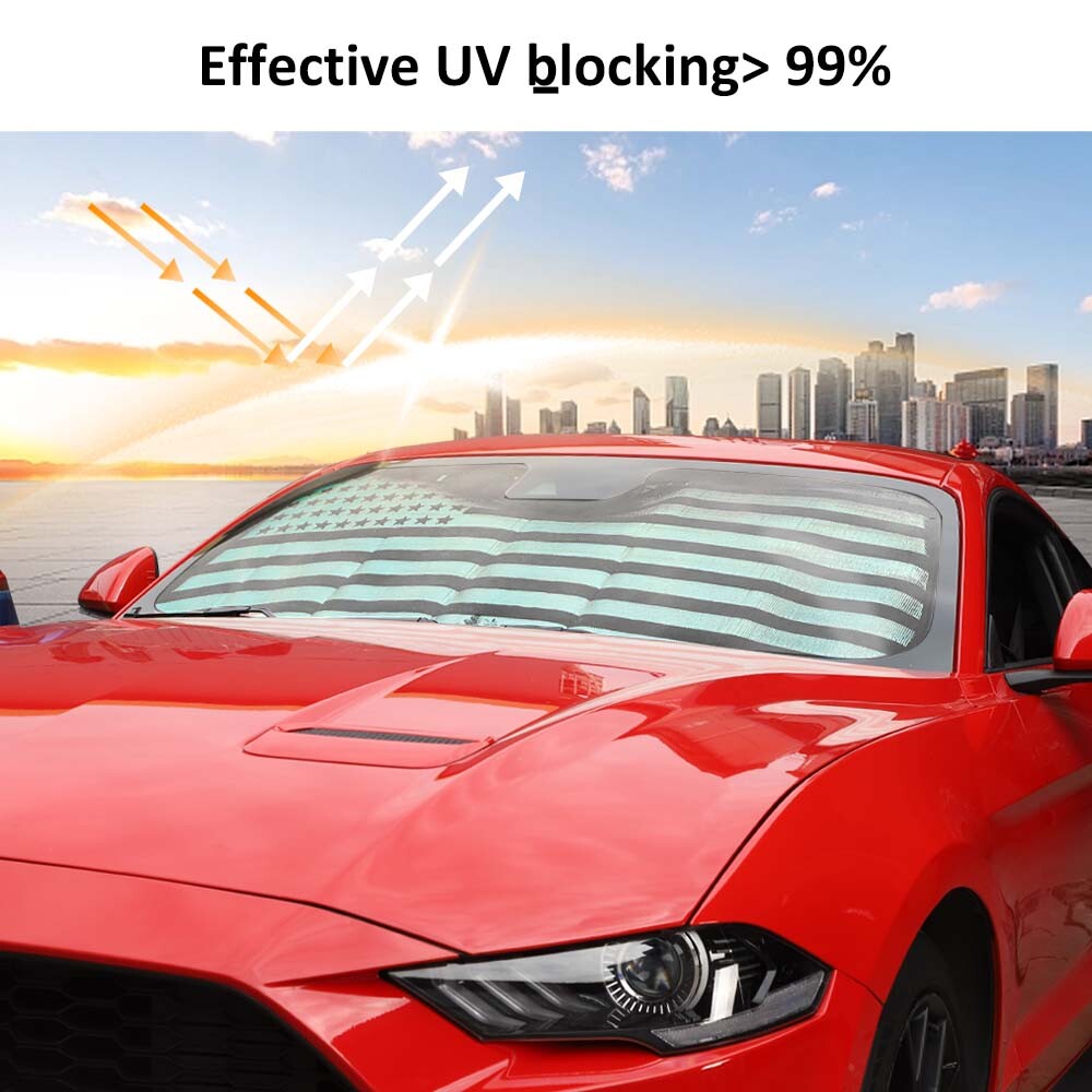 Windshield Visor SunShade Sun Shade US Flag Pattern For Ford Mustang 2015-2020