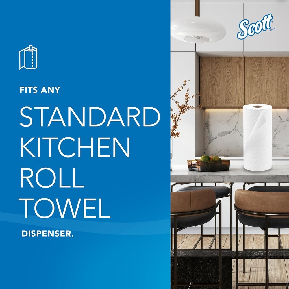 Scott Kitchen Paper Towels 20 Rolls Case - Fast-Drying, 2,560 Sheets Total
