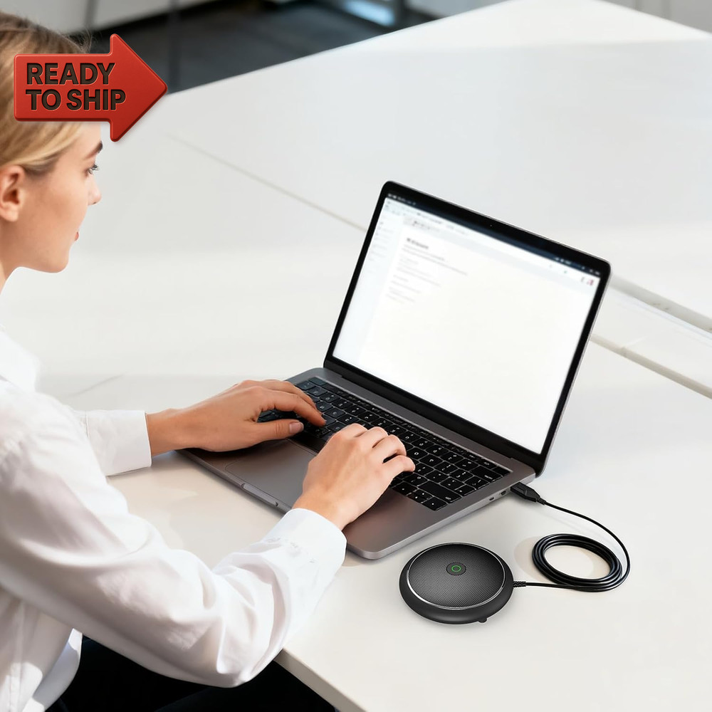 CMTECK Conference USB Microphone, Computer Desktop Mic with Mute Function, Omni