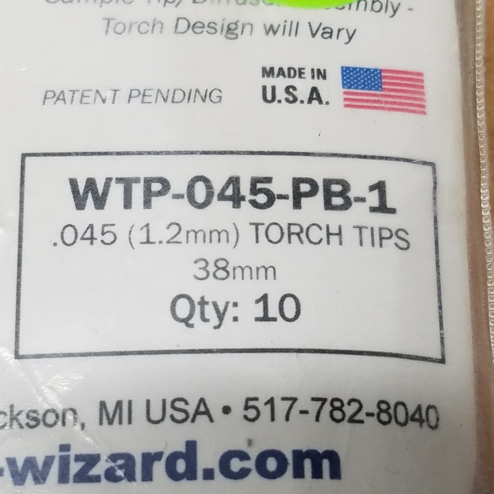 Wire Wizard WTP-045-PB-1 Powerball Torch Tips - NEW