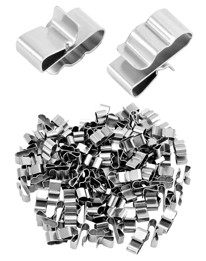 100 PCS Stainless Steel Trailer Frame Wire Clips,  Solar Panel Wire Clips