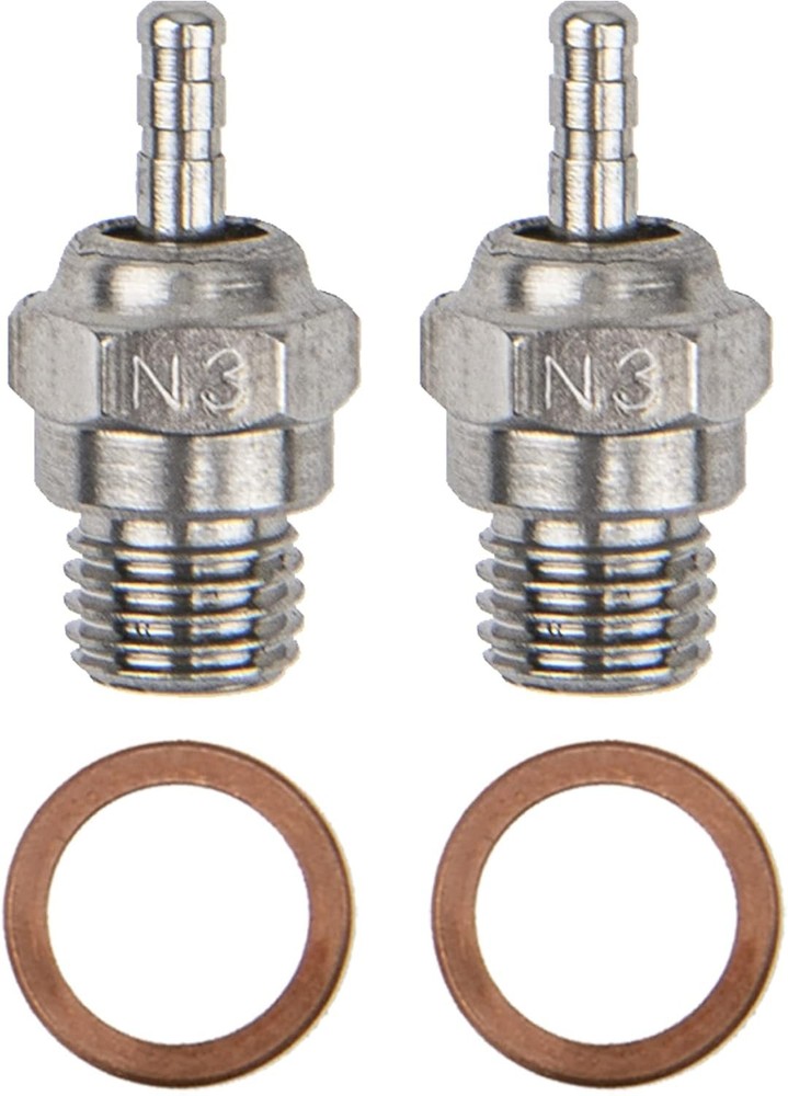 2Pcs N3 Hot Spark Glow Plugs No.3 & RC Igniter Engine Starter Compatible with...