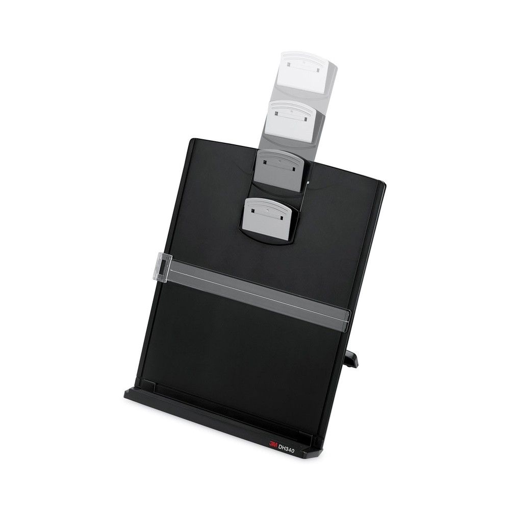 3M Fold-Flat Freestanding Desktop Copyholder, Plastic, 150 Sheet Capacity, Blac