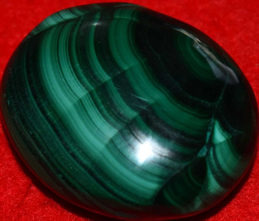Malachite Soap-Shaped Palm Stone #15
