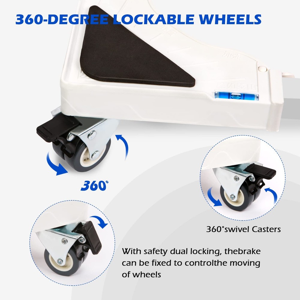 Adjustable Appliance Dolly with Lockable Wheels for Washer, Dryer, Fridge