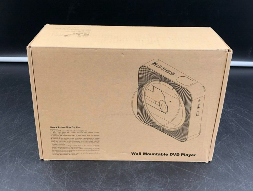 Wall Mountable Bluetooth DVD Player (Blue) - NEW Open Box