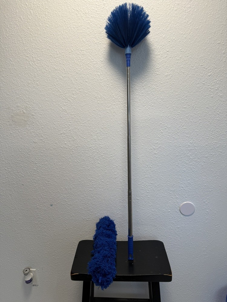 6 Foot Cobweb Duster with Extension Pole Combo Spider Web Brush with Pole