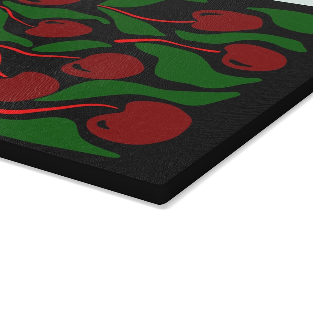 Cherry Glass Cutting Board, Kitchen Decor Cooking Gift