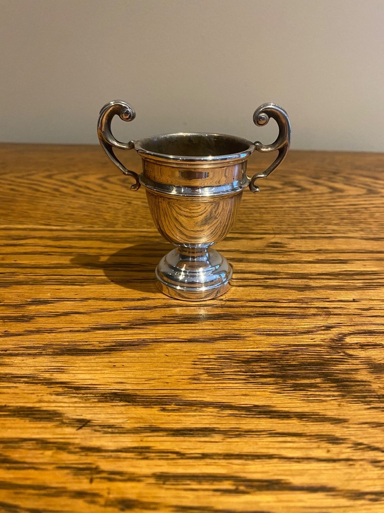 ANTIQUE QUALITY SILVER PLATE MINIATURE TROPHY