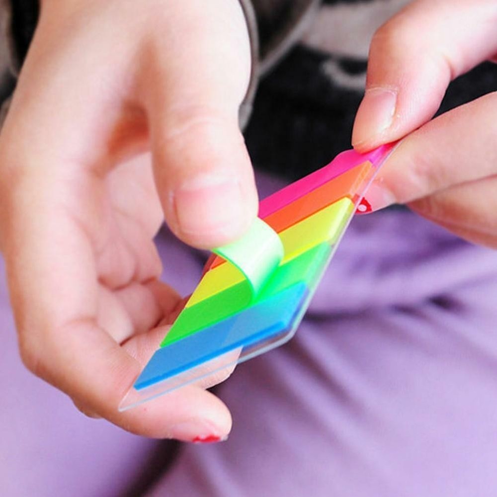 100Pcs Fluorescence Sticky Notes Memo Flags Bookmark Sticker NEW@