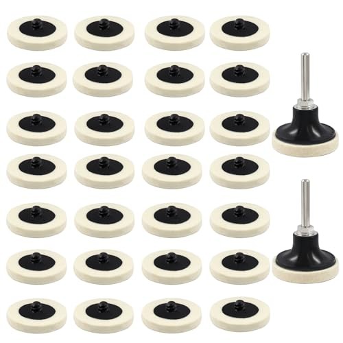 2 Inch Compressed Wool Polishing Buffing Pads, 30 Pcs Wool Buffing Pad with 32