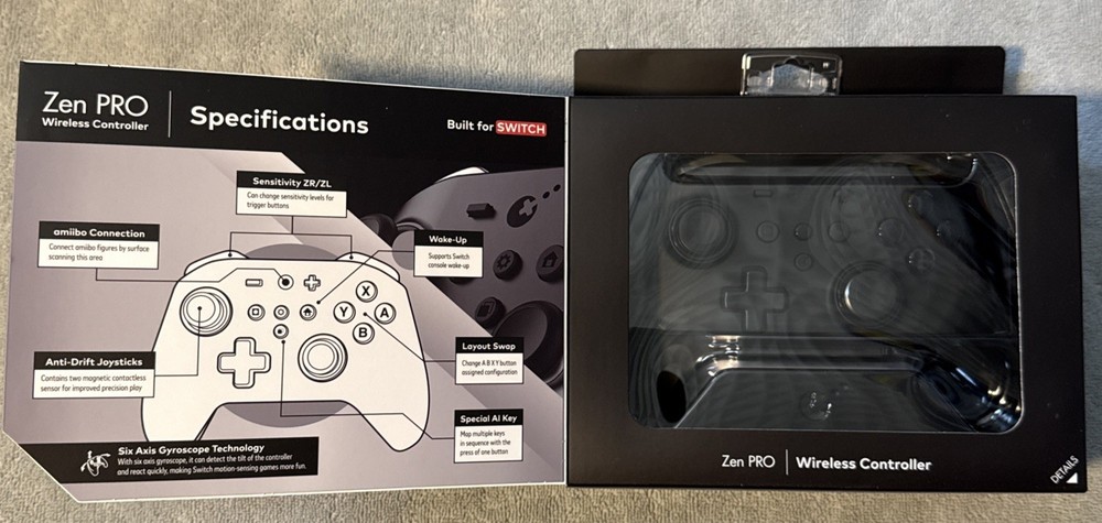 ZEN PRO Wireless Gaming Controller Nintendo Switch PC iOS Android Black Sealed