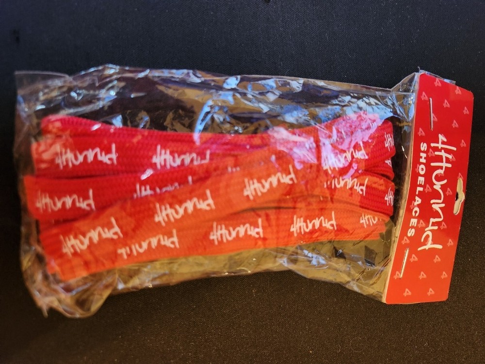 4HUNNID REPEAT LOGO LACES RED