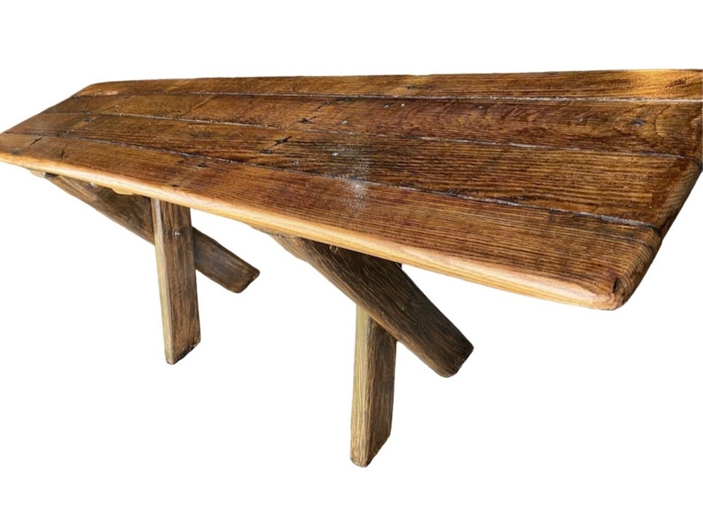 Hand Made Antique Oak Bench 28”x10”x15”