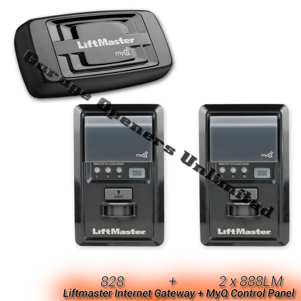 Liftmaster MyQ Remote Combo Pack 828LM Internet Gateway (2) 889LM Control Panel