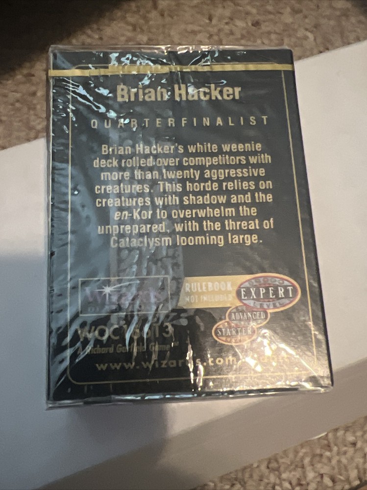 Magic the Gathering Sealed 1998 Seattle World Championship Deck Brian Hacker