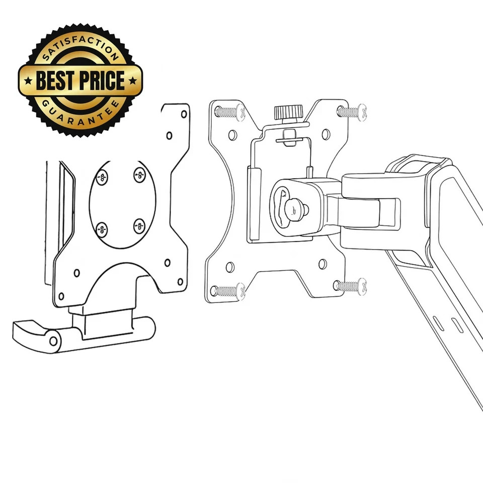 Universal VESA Mount Adapter for Tablets – Spring Clamp Holder iPad Black