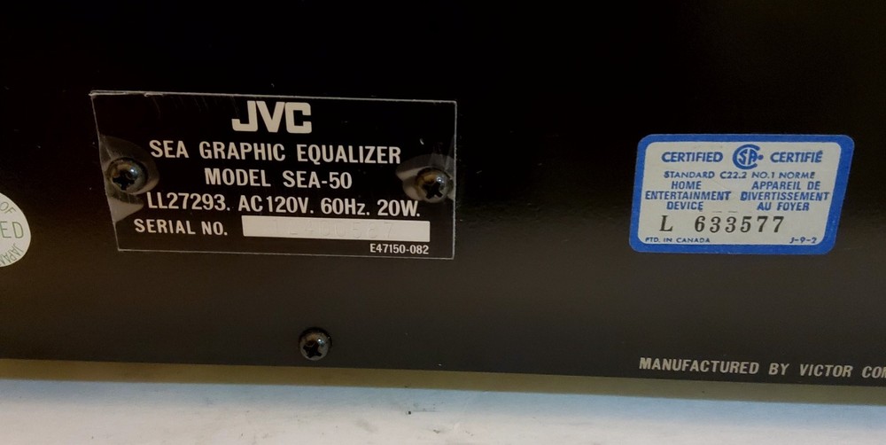 JVC SEA-50 STEREO GRAPHIC EQUALIZER
