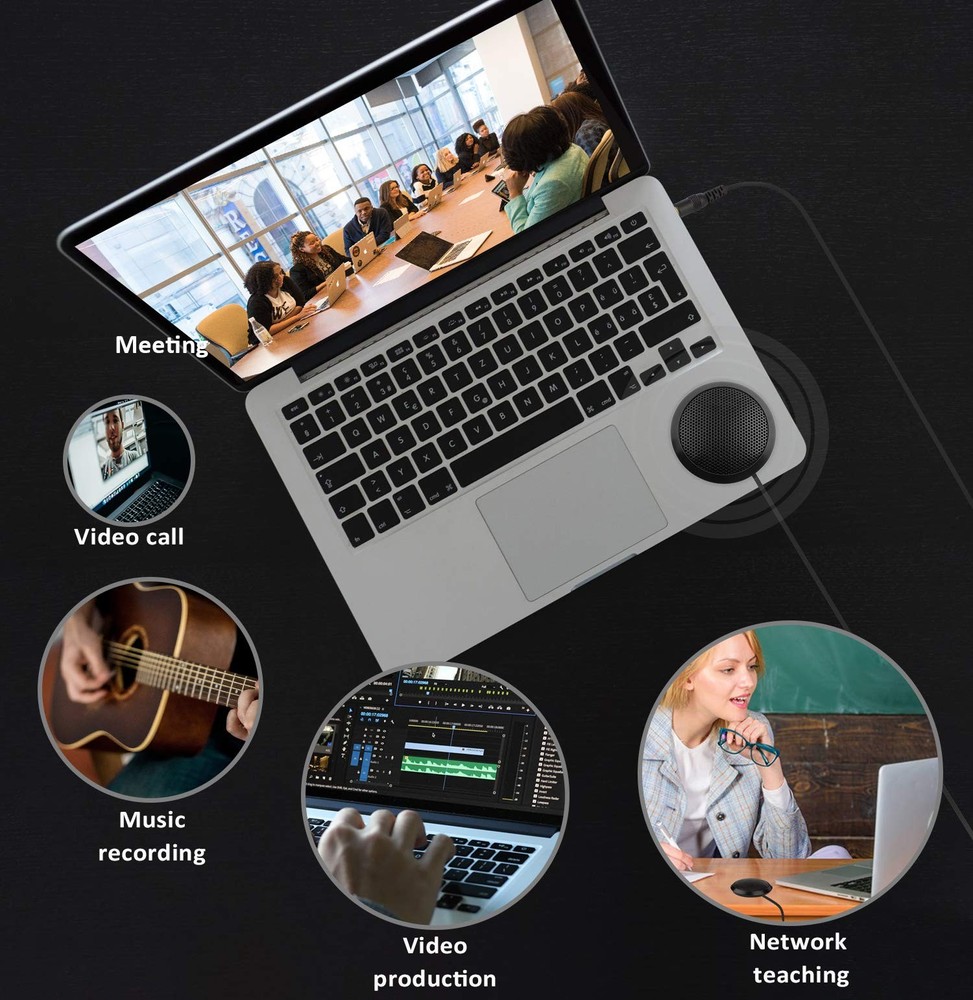 Dreokee Conference Microphone 3.5mm Desktop Computer Mic for 3.5mm, Black
