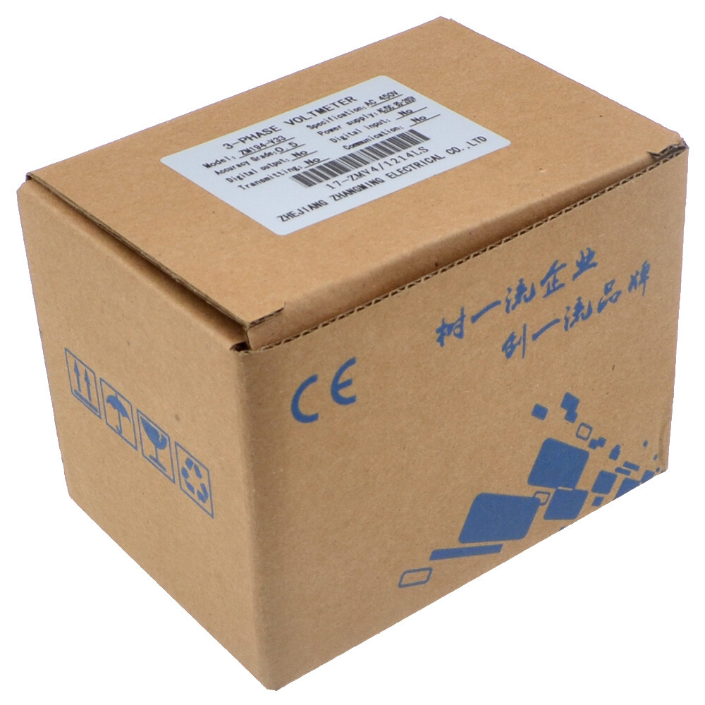 Intelligent Digital Display Voltmeter Three-phase AC Voltage Meter 80x80mm