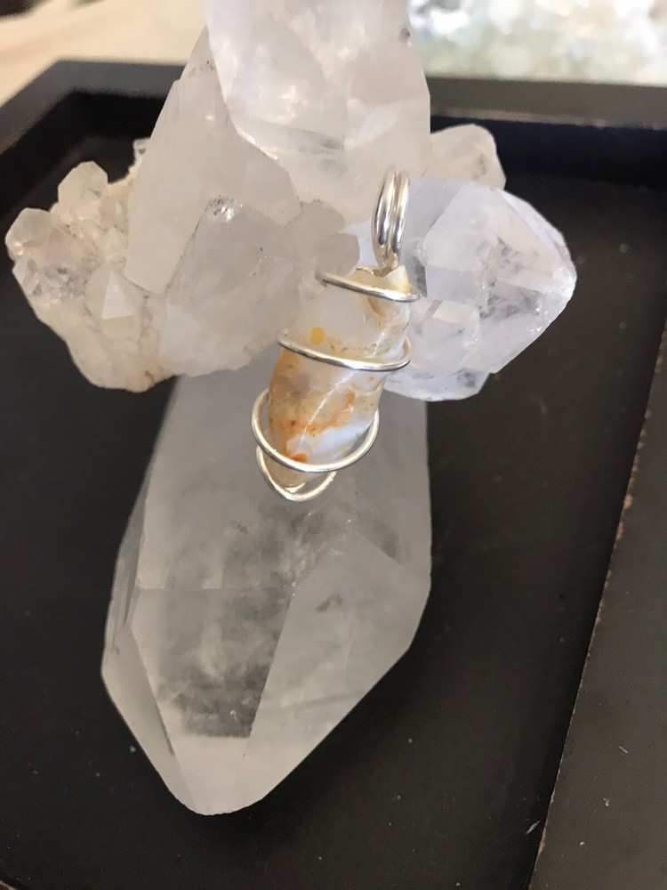 Beautiful Oregon Opal Sterling Silver Wrapped Pendant