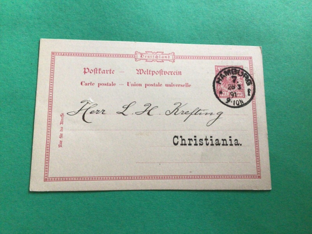 Germany Hamburg 1891  postcard A15509