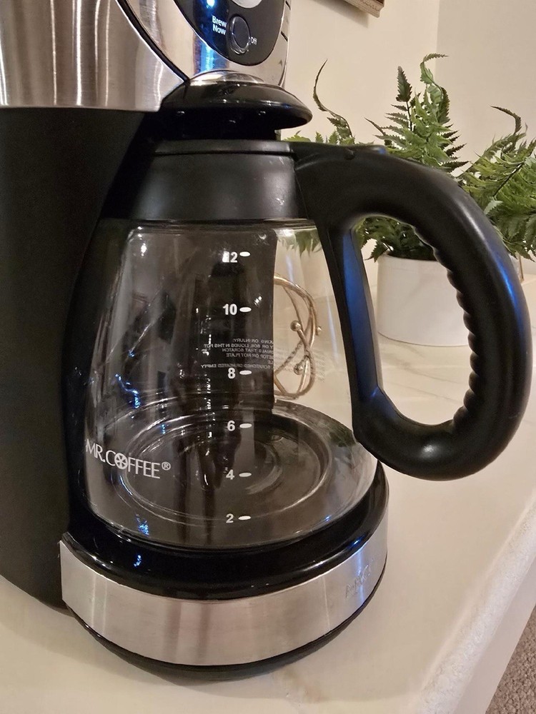 Mr. Coffee 12-Cup Programmable Automatic Coffee Maker in black & Stainless Steel