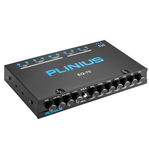 7-Band Car Audio Equalizer 1/2 DIN Pre-Amp，with CD/AUX Input Select