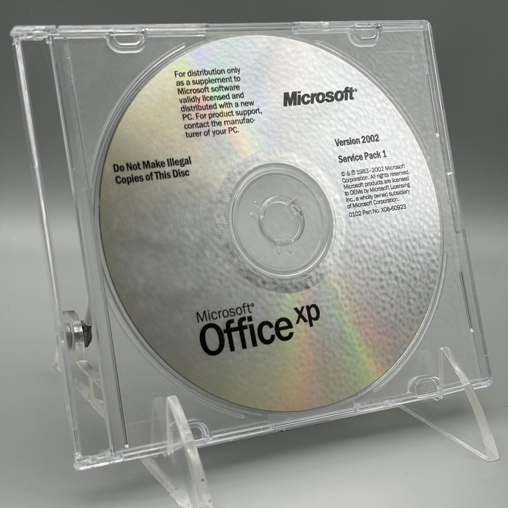Vintage 2002 Microsoft Office XP Version 2002 Service Pack 1 CD Windows XP OEM