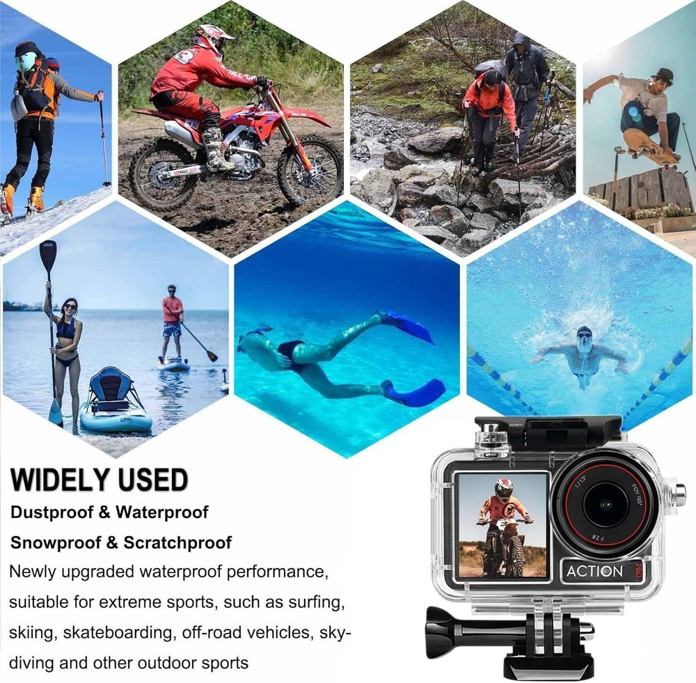 Accessories Bundle for DJI Osmo Action 5 Pro/Action 4/3 Waterproof Case Divin