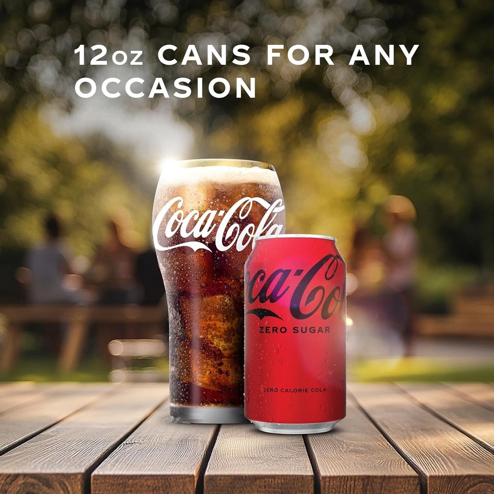 Coca-Cola Zero Sugar, 12 Pack Cans - Refreshing Zero-Calorie Soda Delight