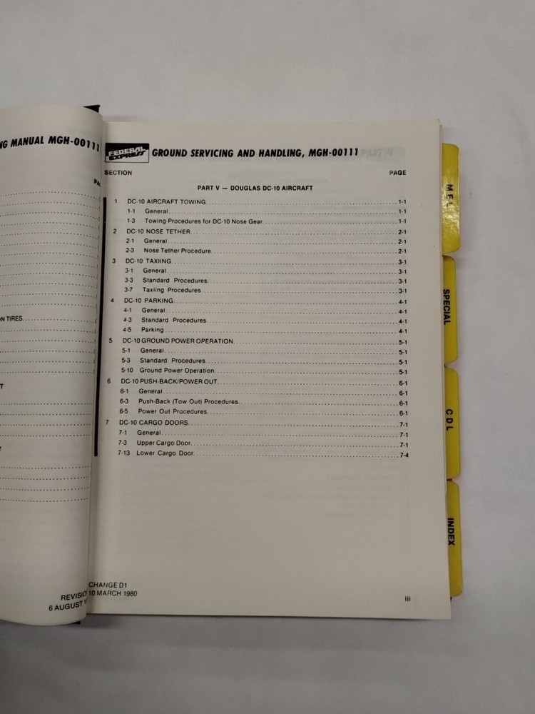 Federal Express 727 Minimum Equipment List & Configuration Deviation List-Origin