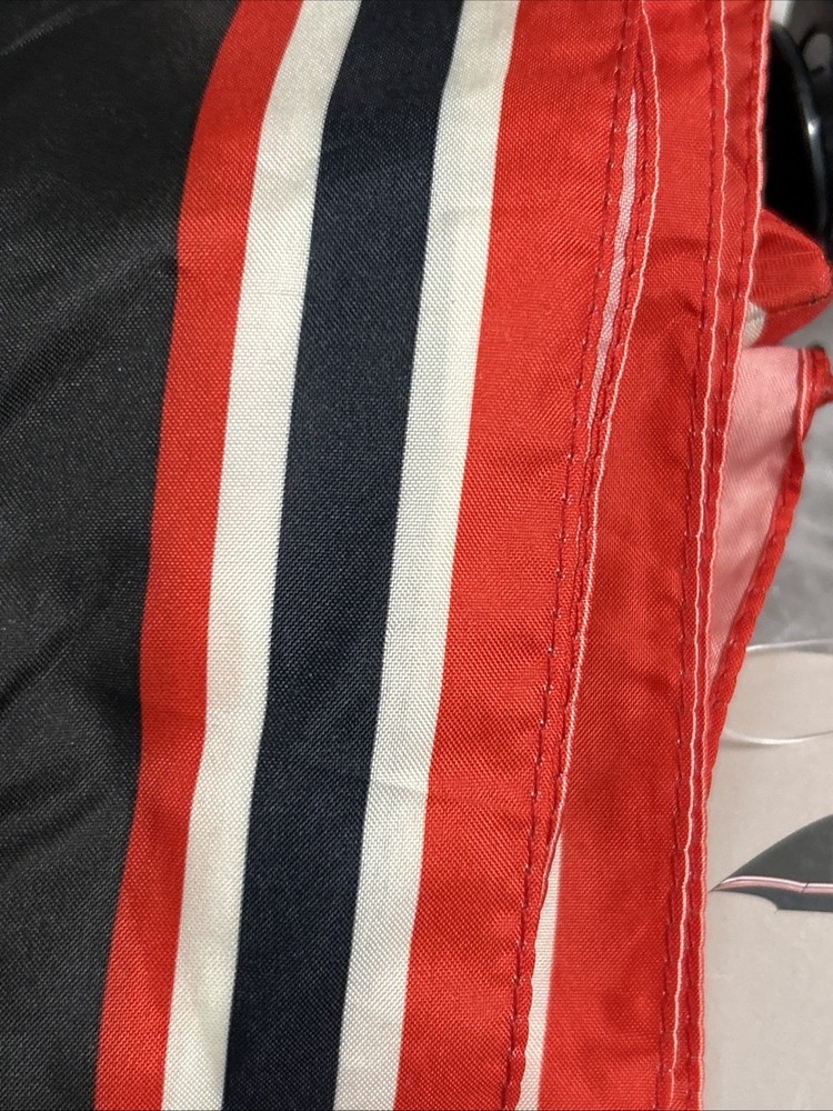 HUNTER UMBRELLA Black Red White Striped Trim Logo Hook Loop closure 3 available