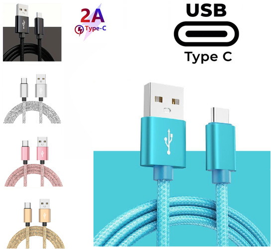 Braided USB to Type-C Fast Charging Data SYNC Charger Cable Cord 3/6/10FT Lot