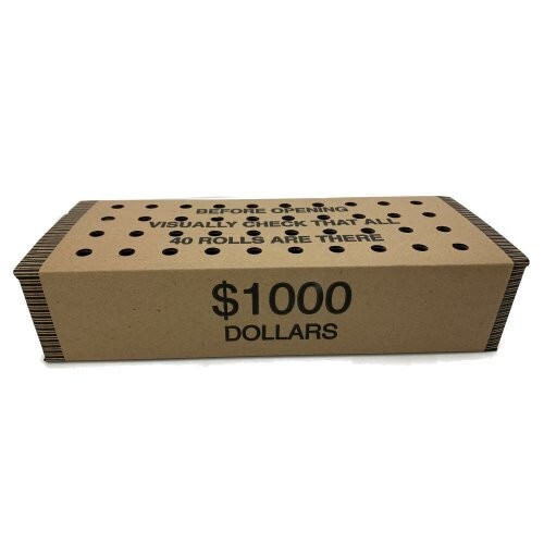 Small Dollar Grey Coin Roll Storage Box