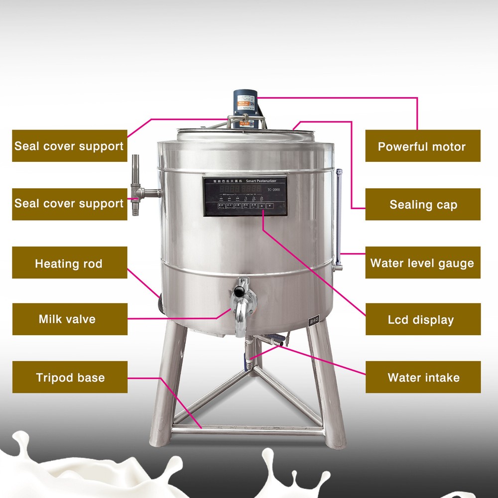 Kolice 100L Pasteurization Machine Milk Beer Coffee Ice Cream Mix Pasteurizer