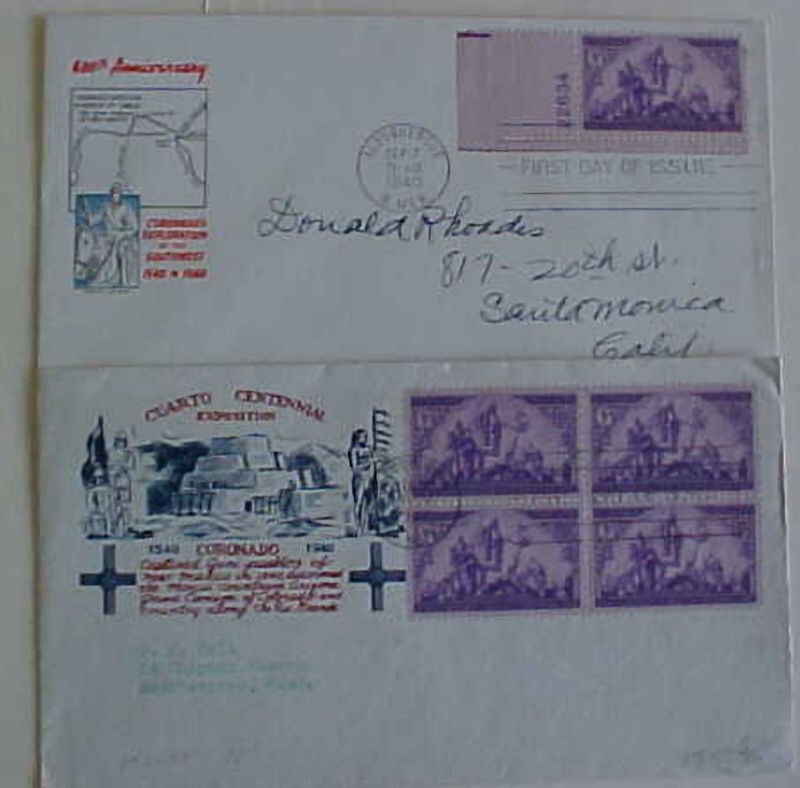 US FDC 1940 CORONADO # 898-10 , 18