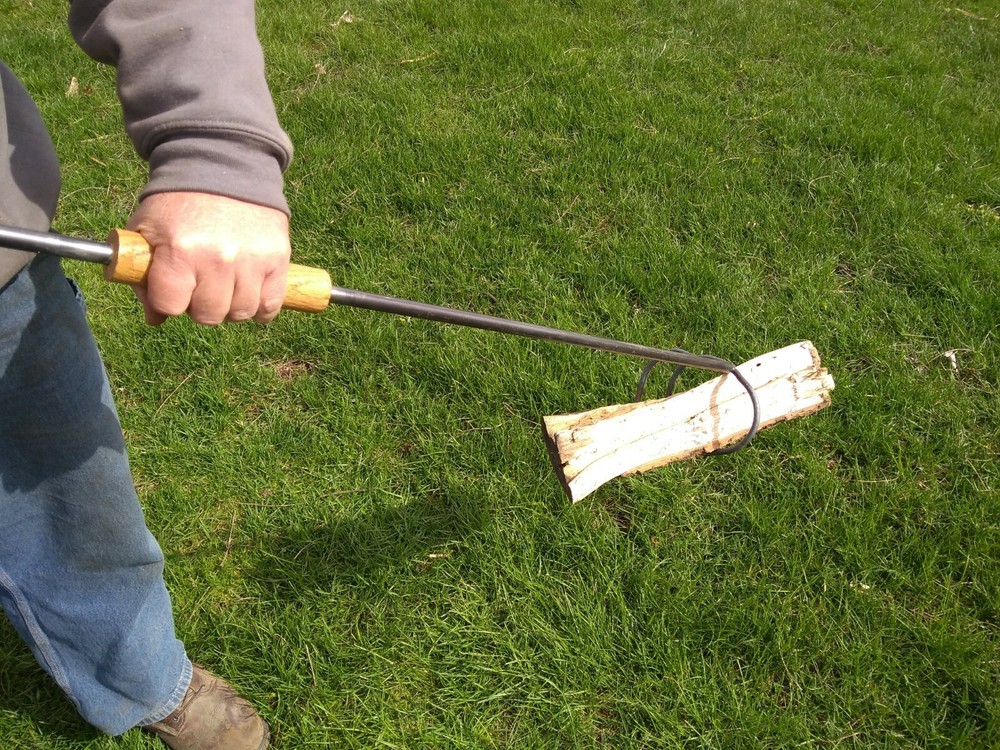 CLINKER GRABBER FIRE TOOL Log Mover Turner Campfire Pit Wood Boiler Fireplace