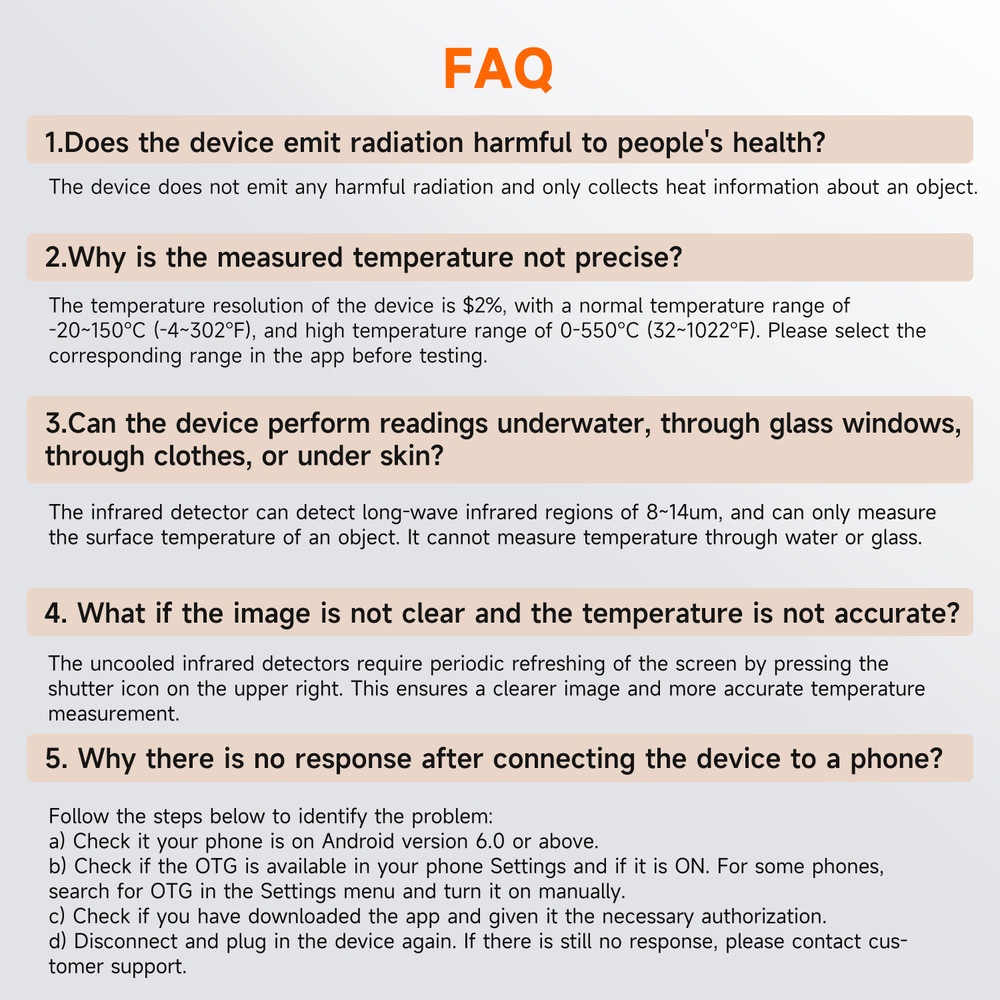 ANCEL 256x192 IR Thermal Imaging Camera for IOS Device 40mk Higher Sensitivity