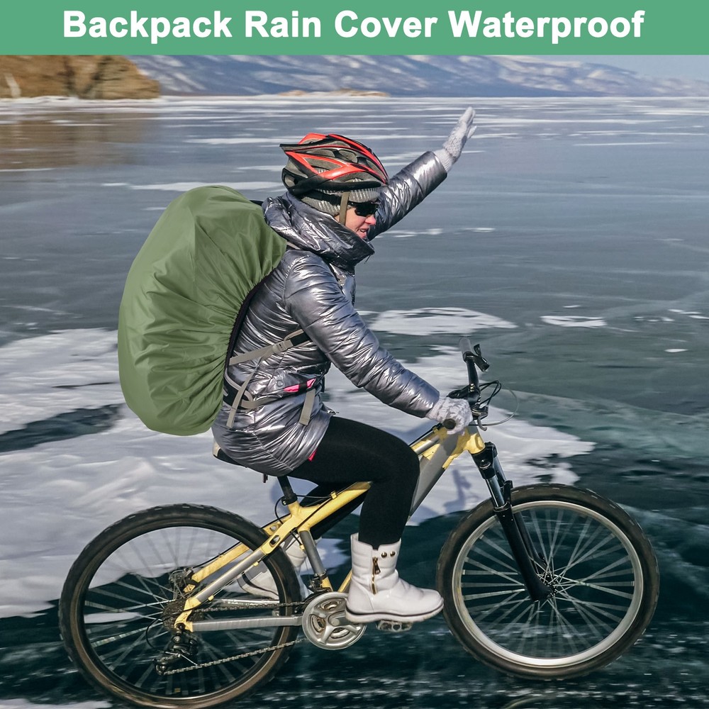 65L-75L Backpack Rain Cover with A Vertical Reflective Strap [Army Green]