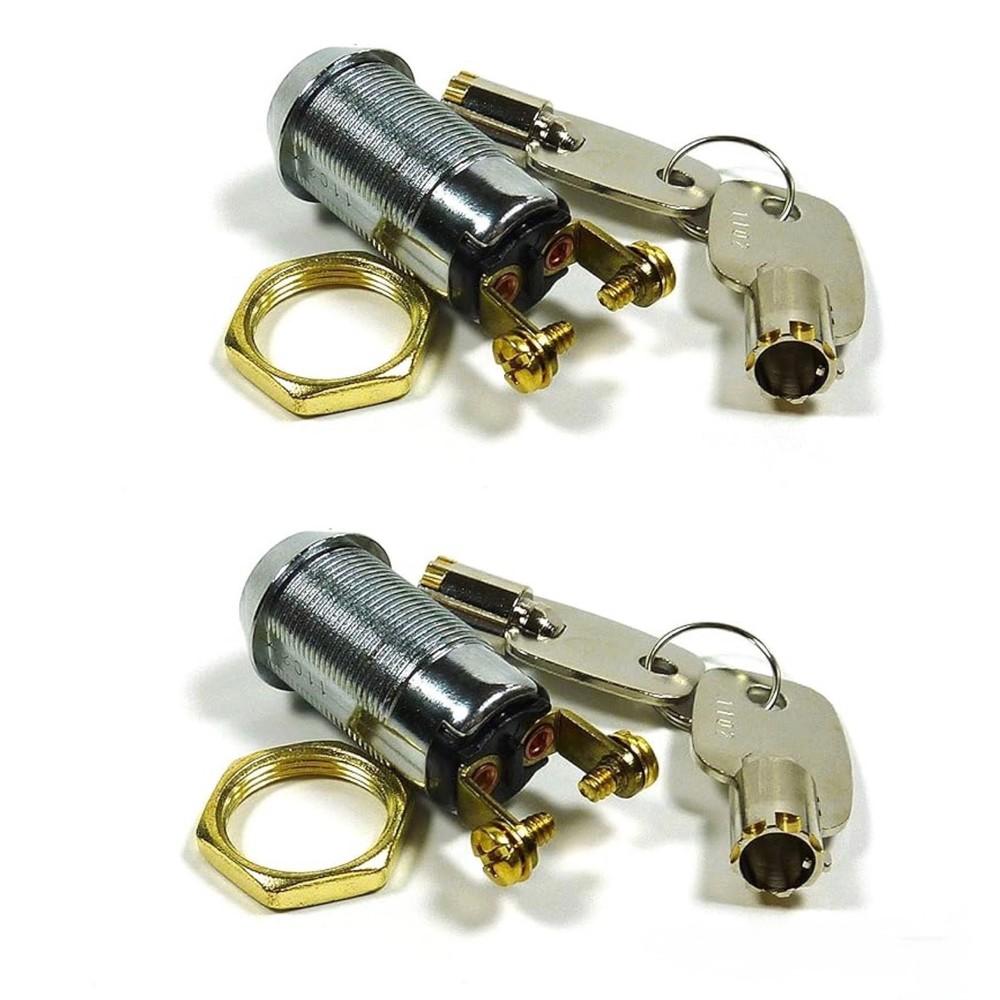 (2 PACK)  PHILMORE 30-10078 SPST Key Switch w/Two Keys - ON-Off