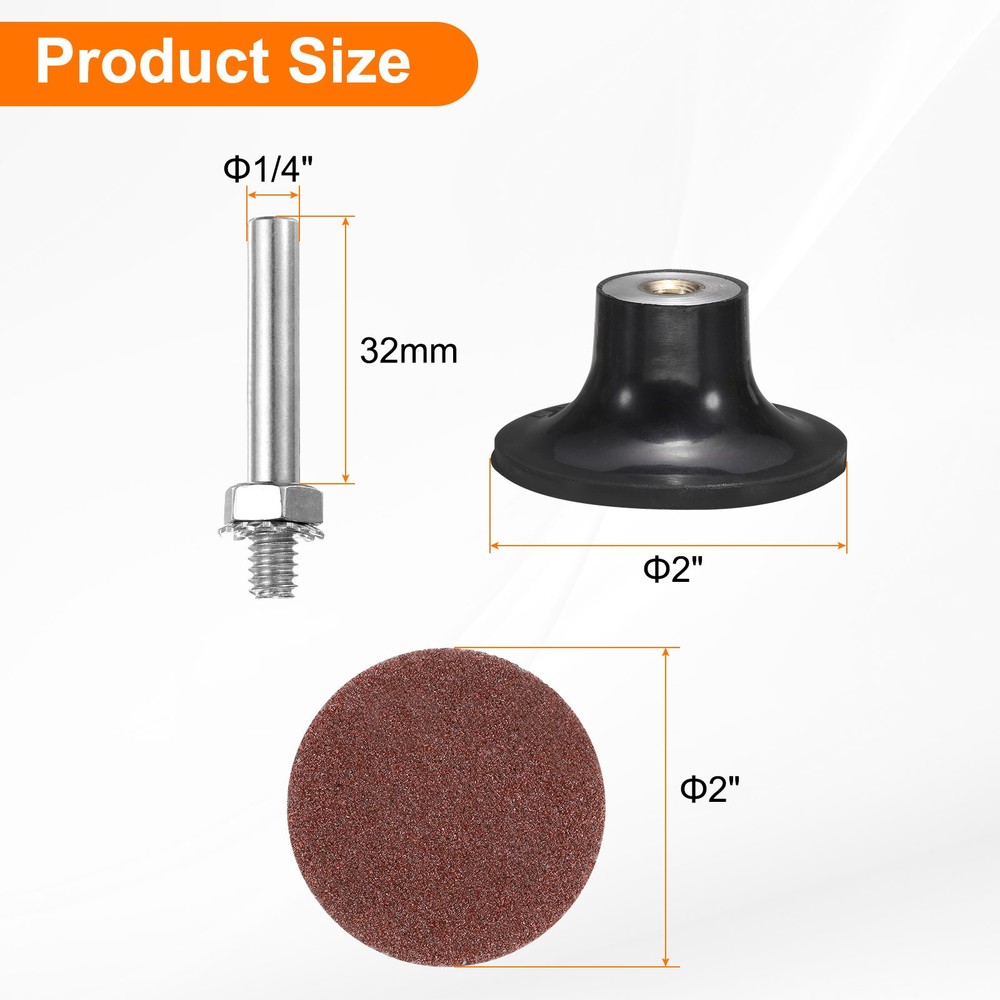 22pcs Quick Change Disc Set 2" Roll Lock Sanding Disc 80 Grits with Disc Holder