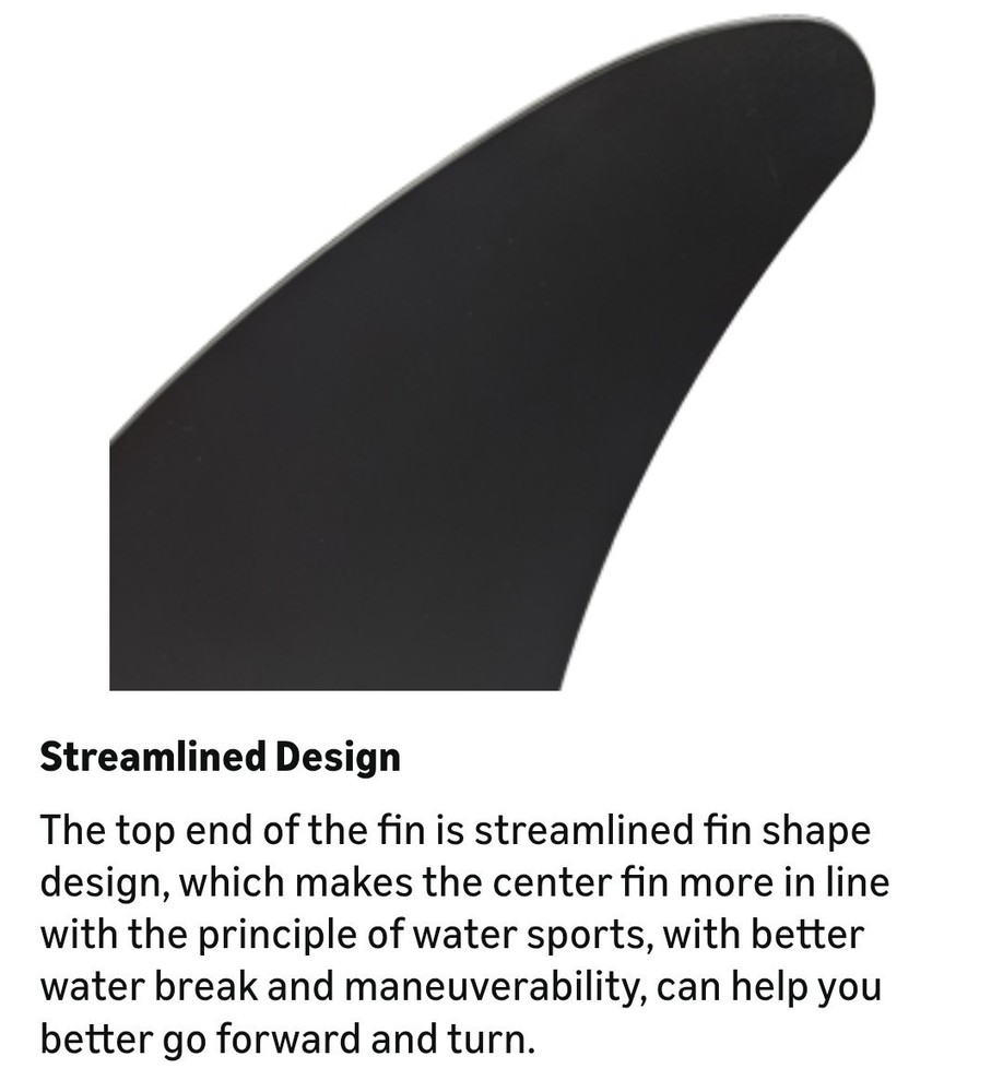 9-Inch Paddle Board Fin Replacement Universal Black