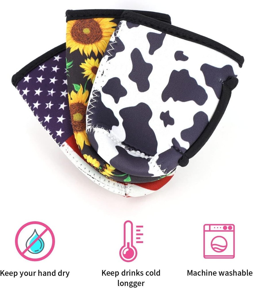 3 Pack Reusable 12 oz regular, 12 Slim , 16 tall sizes, Tropical Palm