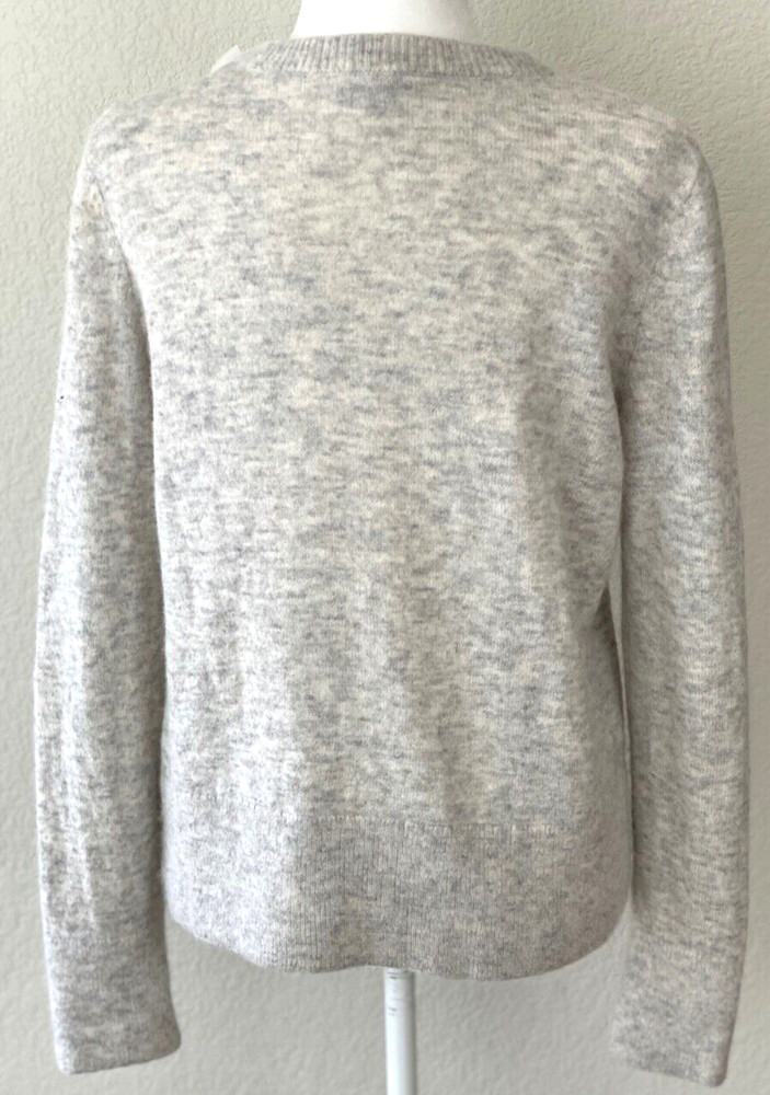 COS Embellished Pullover Sweater Alpaca Wool Blend Wms Sz M Gray/Beige EUC